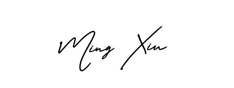 How to make Ming Xiu name signature. Use AmerikaSignatureDemo-Regular style for creating short signs online. This is the latest handwritten sign. Ming Xiu signature style 3 images and pictures png