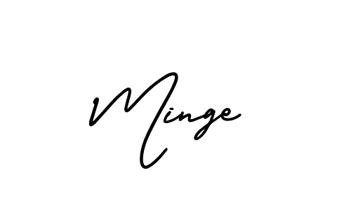 How to make Minge name signature. Use AmerikaSignatureDemo-Regular style for creating short signs online. This is the latest handwritten sign. Minge signature style 3 images and pictures png