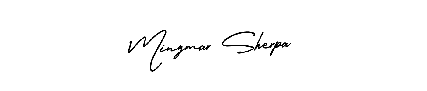 Design your own signature with our free online signature maker. With this signature software, you can create a handwritten (AmerikaSignatureDemo-Regular) signature for name Mingmar Sherpa. Mingmar Sherpa signature style 3 images and pictures png