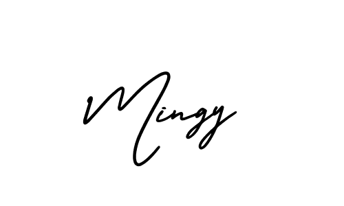 Design your own signature with our free online signature maker. With this signature software, you can create a handwritten (AmerikaSignatureDemo-Regular) signature for name Mingy. Mingy signature style 3 images and pictures png