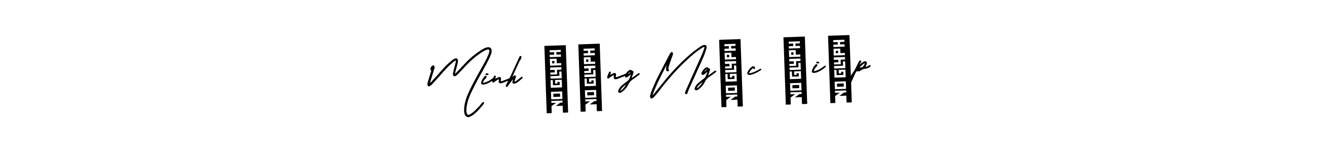 The best way (AmerikaSignatureDemo-Regular) to make a short signature is to pick only two or three words in your name. The name Minh đăng Ngọc điệp include a total of six letters. For converting this name. Minh đăng Ngọc điệp signature style 3 images and pictures png