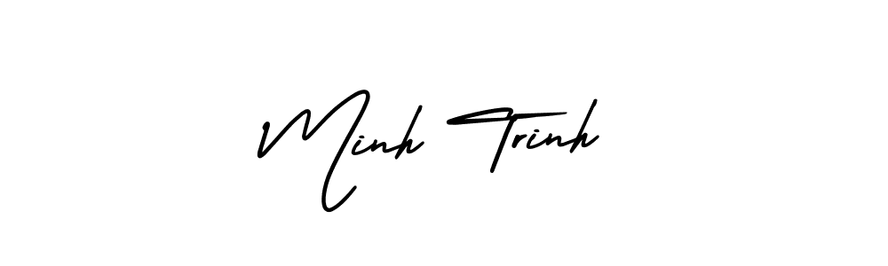 How to make Minh Trinh name signature. Use AmerikaSignatureDemo-Regular style for creating short signs online. This is the latest handwritten sign. Minh Trinh signature style 3 images and pictures png