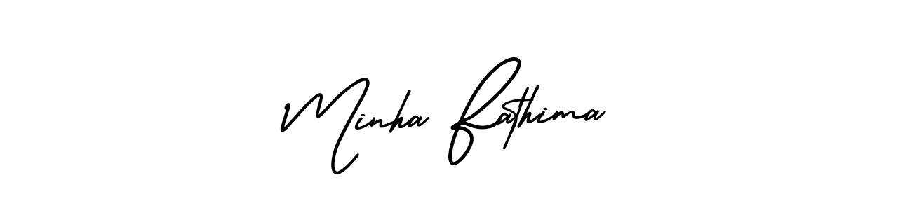 How to Draw Minha Fathima signature style? AmerikaSignatureDemo-Regular is a latest design signature styles for name Minha Fathima. Minha Fathima signature style 3 images and pictures png