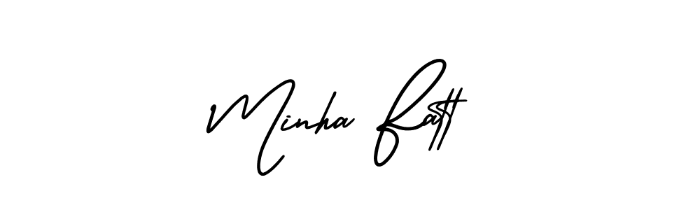 It looks lik you need a new signature style for name Minha Fatt. Design unique handwritten (AmerikaSignatureDemo-Regular) signature with our free signature maker in just a few clicks. Minha Fatt signature style 3 images and pictures png