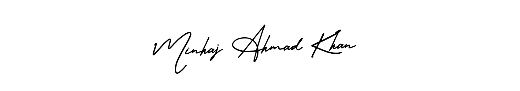 if you are searching for the best signature style for your name Minhaj Ahmad Khan. so please give up your signature search. here we have designed multiple signature styles  using AmerikaSignatureDemo-Regular. Minhaj Ahmad Khan signature style 3 images and pictures png