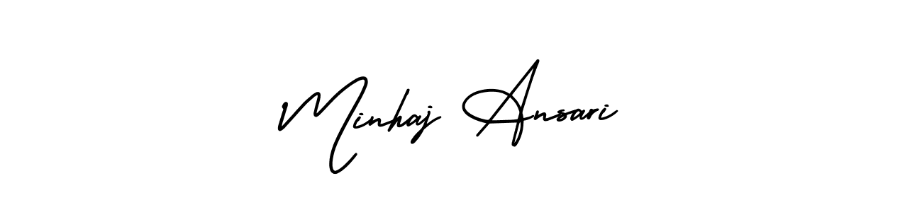 How to make Minhaj Ansari name signature. Use AmerikaSignatureDemo-Regular style for creating short signs online. This is the latest handwritten sign. Minhaj Ansari signature style 3 images and pictures png