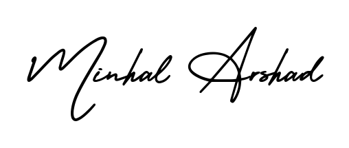 Discover the perfect balance of readability and style for Minhal Arshad with AmerikaSignatureDemo-Regular font. Create your dream signature today. Minhal Arshad signature style 3 images and pictures png