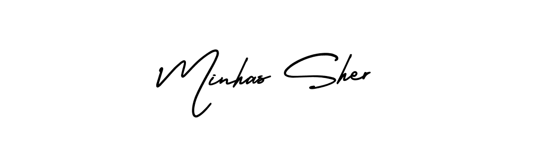 Use a signature maker to create a handwritten signature online. With this signature software, you can design (AmerikaSignatureDemo-Regular) your own signature for name Minhas Sher. Minhas Sher signature style 3 images and pictures png