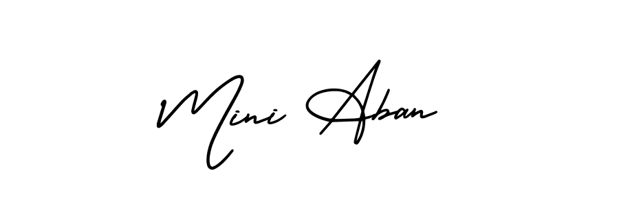 Mini Aban stylish signature style. Best Handwritten Sign (AmerikaSignatureDemo-Regular) for my name. Handwritten Signature Collection Ideas for my name Mini Aban. Mini Aban signature style 3 images and pictures png