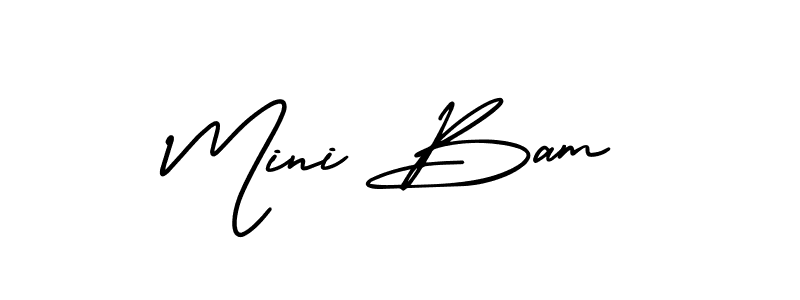 Create a beautiful signature design for name Mini Bam. With this signature (AmerikaSignatureDemo-Regular) fonts, you can make a handwritten signature for free. Mini Bam signature style 3 images and pictures png