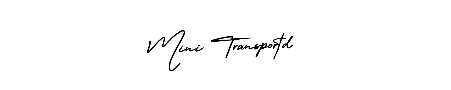 You should practise on your own different ways (AmerikaSignatureDemo-Regular) to write your name (Mini Transportd) in signature. don't let someone else do it for you. Mini Transportd signature style 3 images and pictures png