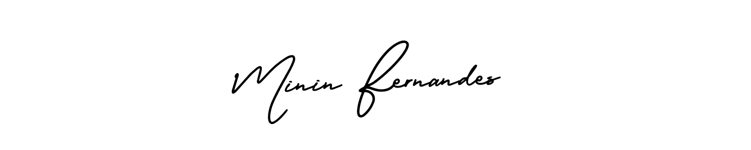 You should practise on your own different ways (AmerikaSignatureDemo-Regular) to write your name (Minin Fernandes) in signature. don't let someone else do it for you. Minin Fernandes signature style 3 images and pictures png