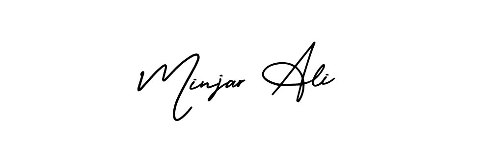 How to Draw Minjar Ali signature style? AmerikaSignatureDemo-Regular is a latest design signature styles for name Minjar Ali. Minjar Ali signature style 3 images and pictures png