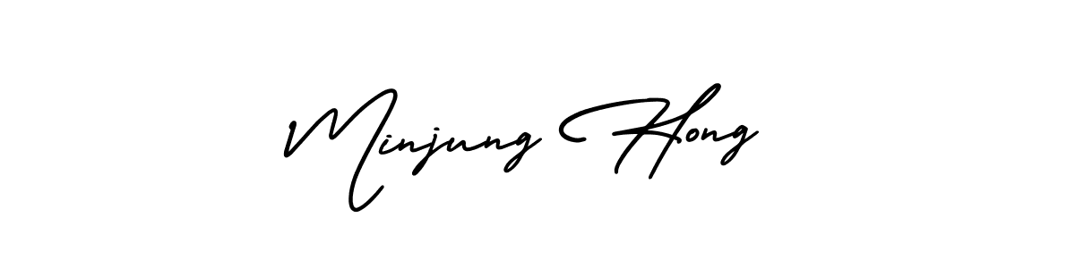 Make a beautiful signature design for name Minjung Hong. With this signature (AmerikaSignatureDemo-Regular) style, you can create a handwritten signature for free. Minjung Hong signature style 3 images and pictures png