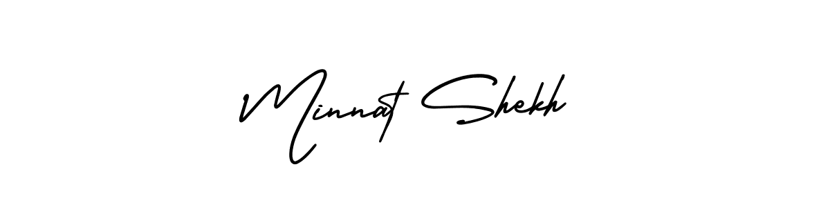 Also You can easily find your signature by using the search form. We will create Minnat Shekh name handwritten signature images for you free of cost using AmerikaSignatureDemo-Regular sign style. Minnat Shekh signature style 3 images and pictures png