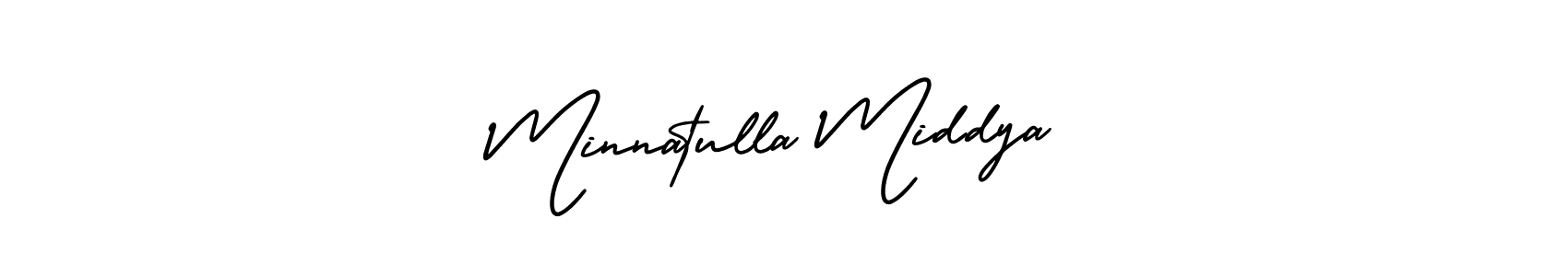 Make a short Minnatulla Middya signature style. Manage your documents anywhere anytime using AmerikaSignatureDemo-Regular. Create and add eSignatures, submit forms, share and send files easily. Minnatulla Middya signature style 3 images and pictures png