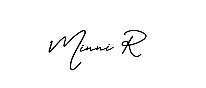 How to Draw Minni R signature style? AmerikaSignatureDemo-Regular is a latest design signature styles for name Minni R. Minni R signature style 3 images and pictures png