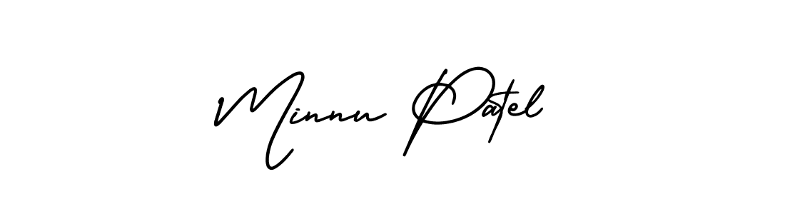 Make a beautiful signature design for name Minnu Patel. With this signature (AmerikaSignatureDemo-Regular) style, you can create a handwritten signature for free. Minnu Patel signature style 3 images and pictures png