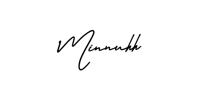 How to make Minnuhh name signature. Use AmerikaSignatureDemo-Regular style for creating short signs online. This is the latest handwritten sign. Minnuhh signature style 3 images and pictures png