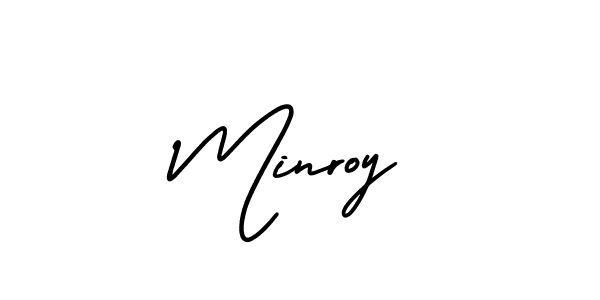 Also You can easily find your signature by using the search form. We will create Minroy name handwritten signature images for you free of cost using AmerikaSignatureDemo-Regular sign style. Minroy signature style 3 images and pictures png