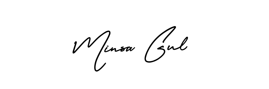 This is the best signature style for the Minsa Gul name. Also you like these signature font (AmerikaSignatureDemo-Regular). Mix name signature. Minsa Gul signature style 3 images and pictures png