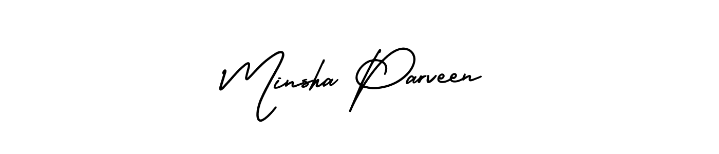 Create a beautiful signature design for name Minsha Parveen. With this signature (AmerikaSignatureDemo-Regular) fonts, you can make a handwritten signature for free. Minsha Parveen signature style 3 images and pictures png