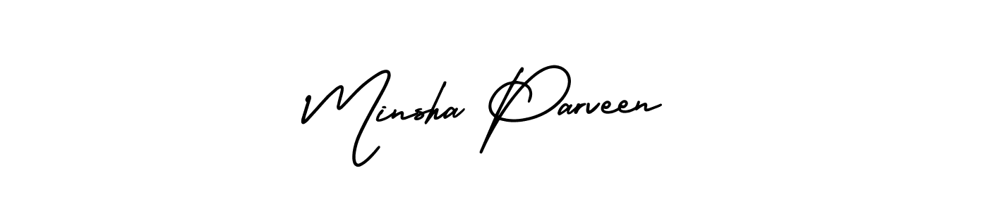 Also You can easily find your signature by using the search form. We will create Minsha Parveen name handwritten signature images for you free of cost using AmerikaSignatureDemo-Regular sign style. Minsha Parveen signature style 3 images and pictures png