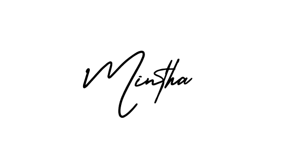 Make a beautiful signature design for name Mintha. Use this online signature maker to create a handwritten signature for free. Mintha signature style 3 images and pictures png