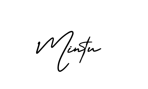 You should practise on your own different ways (AmerikaSignatureDemo-Regular) to write your name (Mintu) in signature. don't let someone else do it for you. Mintu signature style 3 images and pictures png