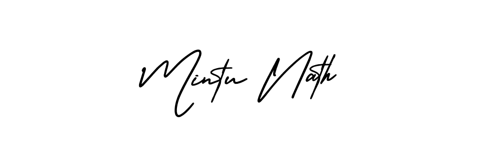 Mintu Nath stylish signature style. Best Handwritten Sign (AmerikaSignatureDemo-Regular) for my name. Handwritten Signature Collection Ideas for my name Mintu Nath. Mintu Nath signature style 3 images and pictures png