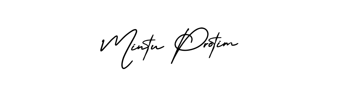 AmerikaSignatureDemo-Regular is a professional signature style that is perfect for those who want to add a touch of class to their signature. It is also a great choice for those who want to make their signature more unique. Get Mintu Protim name to fancy signature for free. Mintu Protim signature style 3 images and pictures png