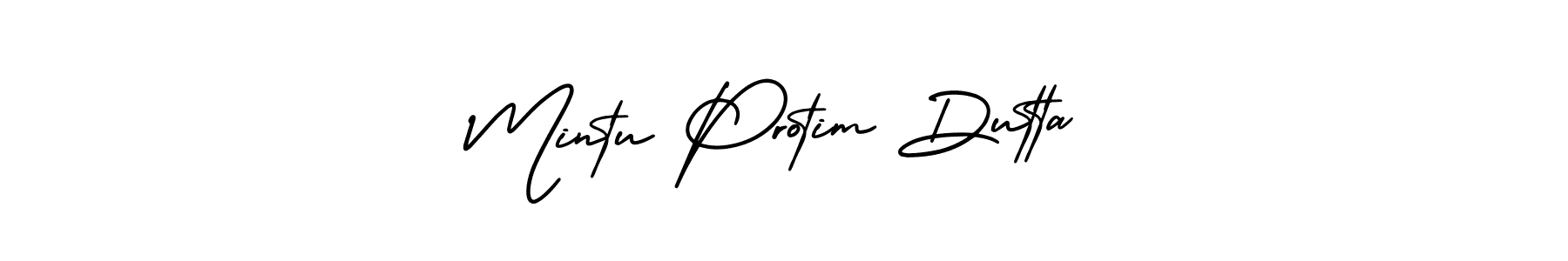 Also You can easily find your signature by using the search form. We will create Mintu Protim Dutta name handwritten signature images for you free of cost using AmerikaSignatureDemo-Regular sign style. Mintu Protim Dutta signature style 3 images and pictures png