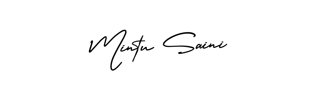 How to make Mintu Saini name signature. Use AmerikaSignatureDemo-Regular style for creating short signs online. This is the latest handwritten sign. Mintu Saini signature style 3 images and pictures png