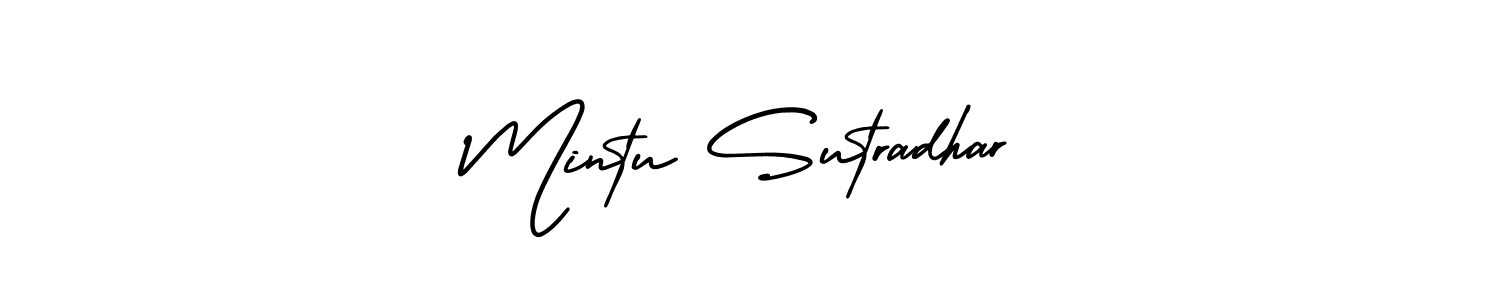 How to make Mintu Sutradhar name signature. Use AmerikaSignatureDemo-Regular style for creating short signs online. This is the latest handwritten sign. Mintu Sutradhar signature style 3 images and pictures png