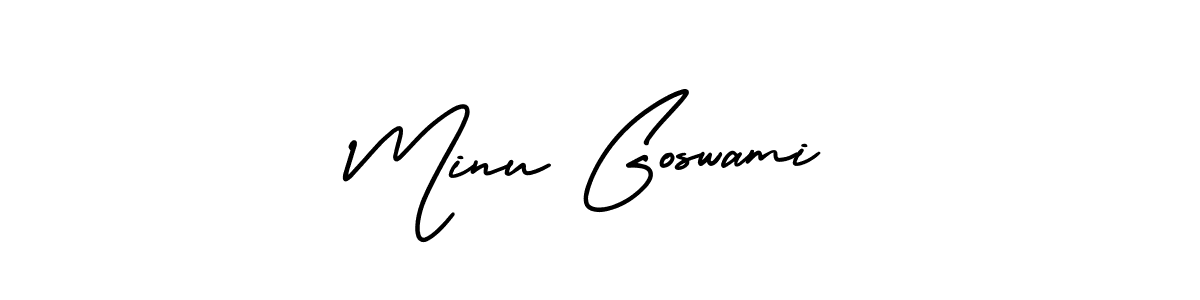 Also we have Minu Goswami name is the best signature style. Create professional handwritten signature collection using AmerikaSignatureDemo-Regular autograph style. Minu Goswami signature style 3 images and pictures png