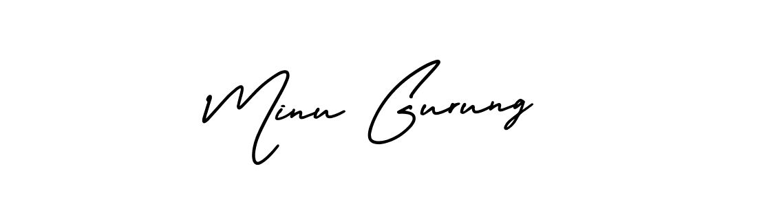 How to make Minu Gurung signature? AmerikaSignatureDemo-Regular is a professional autograph style. Create handwritten signature for Minu Gurung name. Minu Gurung signature style 3 images and pictures png