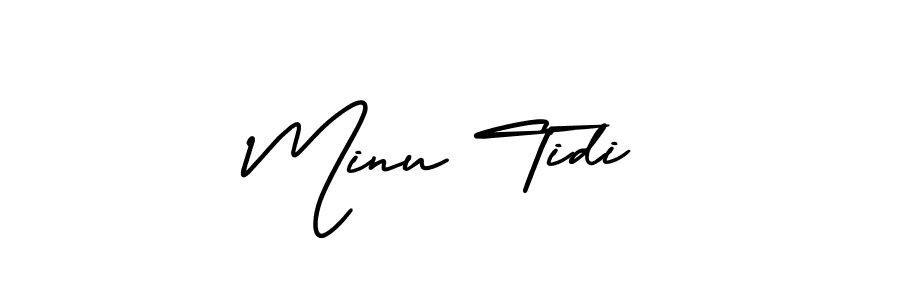 How to make Minu Tidi signature? AmerikaSignatureDemo-Regular is a professional autograph style. Create handwritten signature for Minu Tidi name. Minu Tidi signature style 3 images and pictures png