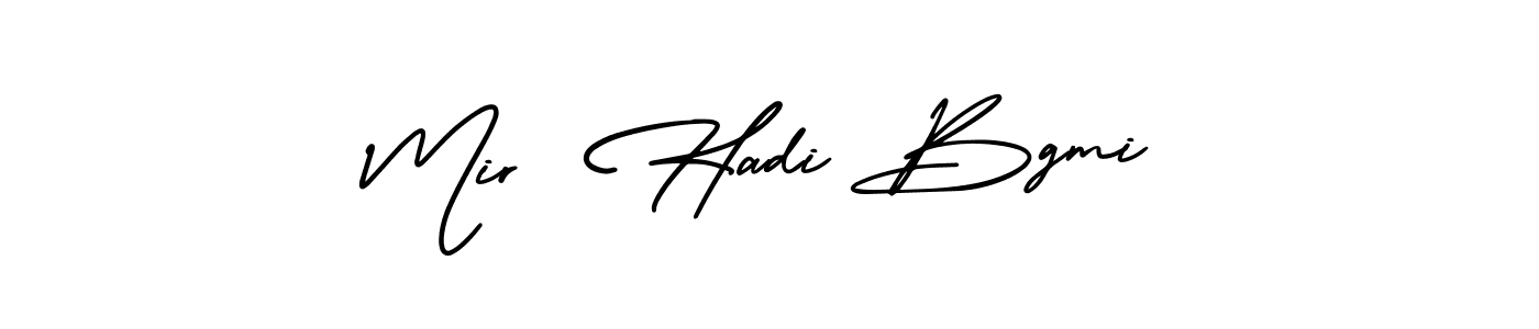 It looks lik you need a new signature style for name Mir  Hadi Bgmi. Design unique handwritten (AmerikaSignatureDemo-Regular) signature with our free signature maker in just a few clicks. Mir  Hadi Bgmi signature style 3 images and pictures png