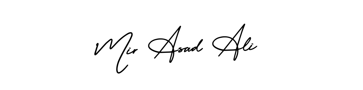 You should practise on your own different ways (AmerikaSignatureDemo-Regular) to write your name (Mir Asad Ali) in signature. don't let someone else do it for you. Mir Asad Ali signature style 3 images and pictures png