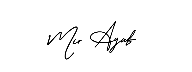 This is the best signature style for the Mir Ayaf name. Also you like these signature font (AmerikaSignatureDemo-Regular). Mix name signature. Mir Ayaf signature style 3 images and pictures png