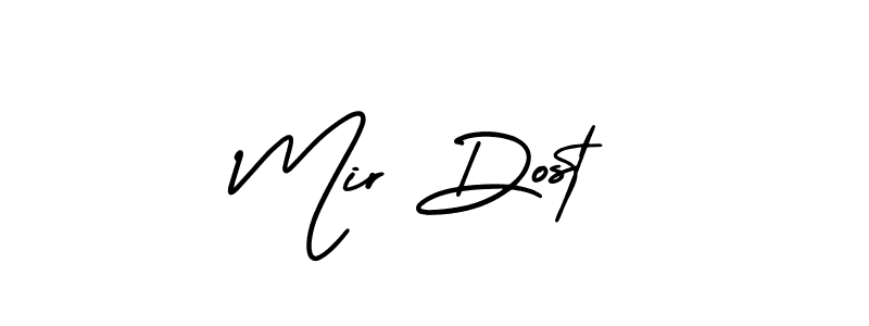 Also You can easily find your signature by using the search form. We will create Mir Dost name handwritten signature images for you free of cost using AmerikaSignatureDemo-Regular sign style. Mir Dost signature style 3 images and pictures png