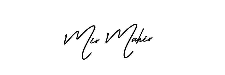 You should practise on your own different ways (AmerikaSignatureDemo-Regular) to write your name (Mir Mahir) in signature. don't let someone else do it for you. Mir Mahir signature style 3 images and pictures png