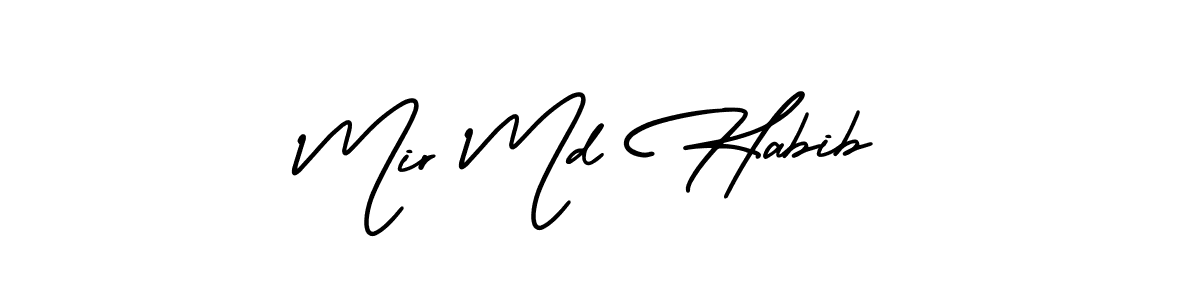 AmerikaSignatureDemo-Regular is a professional signature style that is perfect for those who want to add a touch of class to their signature. It is also a great choice for those who want to make their signature more unique. Get Mir Md Habib name to fancy signature for free. Mir Md Habib signature style 3 images and pictures png