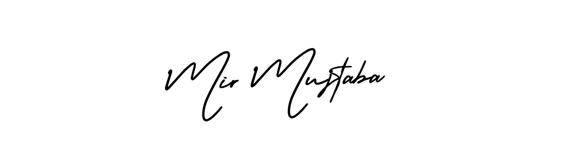 How to make Mir Mujtaba name signature. Use AmerikaSignatureDemo-Regular style for creating short signs online. This is the latest handwritten sign. Mir Mujtaba signature style 3 images and pictures png