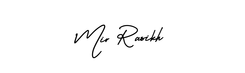 You should practise on your own different ways (AmerikaSignatureDemo-Regular) to write your name (Mir Rasikh) in signature. don't let someone else do it for you. Mir Rasikh signature style 3 images and pictures png