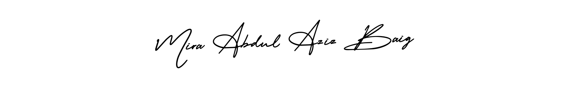 Use a signature maker to create a handwritten signature online. With this signature software, you can design (AmerikaSignatureDemo-Regular) your own signature for name Mira Abdul Aziz Baig. Mira Abdul Aziz Baig signature style 3 images and pictures png