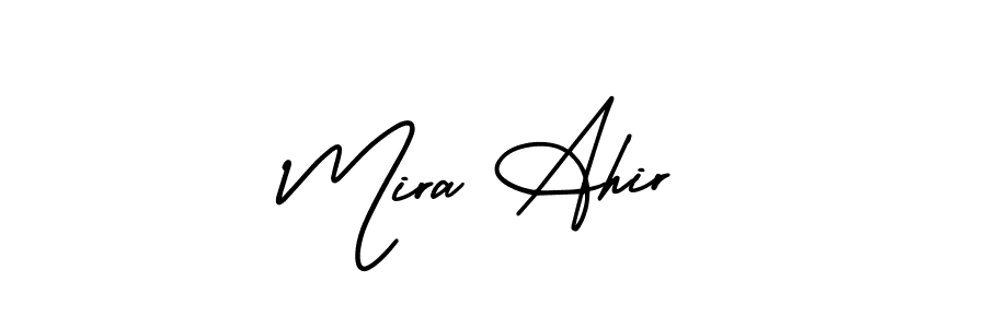 Design your own signature with our free online signature maker. With this signature software, you can create a handwritten (AmerikaSignatureDemo-Regular) signature for name Mira Ahir. Mira Ahir signature style 3 images and pictures png