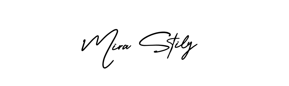 Mira Stily stylish signature style. Best Handwritten Sign (AmerikaSignatureDemo-Regular) for my name. Handwritten Signature Collection Ideas for my name Mira Stily. Mira Stily signature style 3 images and pictures png