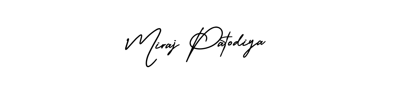 How to make Miraj Patodiya signature? AmerikaSignatureDemo-Regular is a professional autograph style. Create handwritten signature for Miraj Patodiya name. Miraj Patodiya signature style 3 images and pictures png