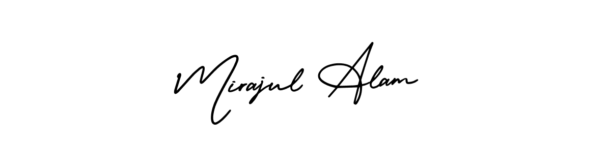 You should practise on your own different ways (AmerikaSignatureDemo-Regular) to write your name (Mirajul Alam) in signature. don't let someone else do it for you. Mirajul Alam signature style 3 images and pictures png